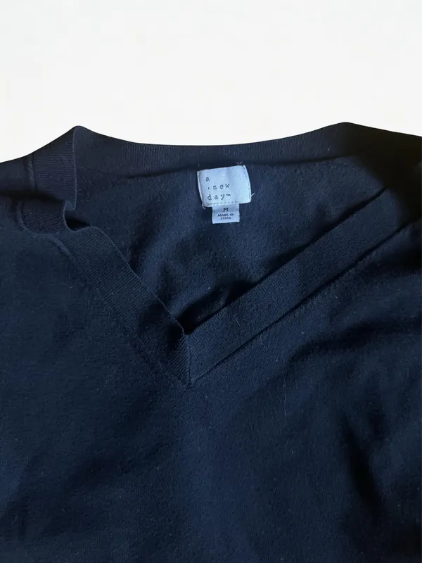 A New Day Black V-Neck Sweater | Size Medium | Target - Image 2