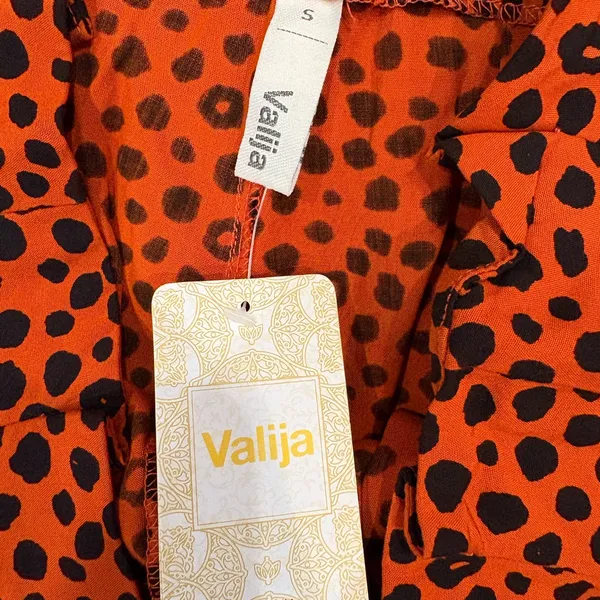 Valija “Harvard Pant” – NWT – Small – Orange + Black Dot Print Wide Leg Pants - Image 3