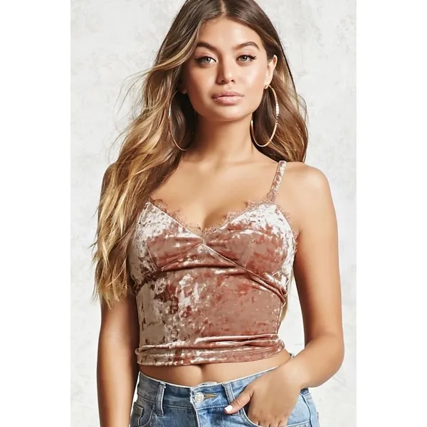 Forever 21 Velvet Lace Cami Top Sz L - Image 7