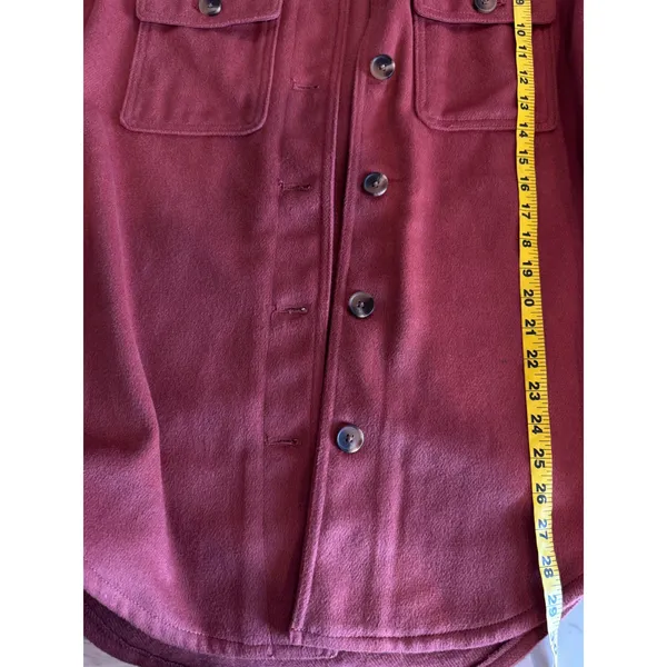 Old Navy Womens Rust Orange Wool Blend Shacket Button Front Shirt Jacket Small - Image 5