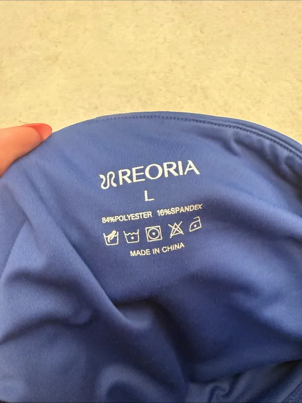 REORIA Blue Stretchy Cropped Halter Top Summer Sleeveless Y2K Size Large - Image 5