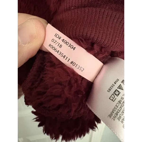 Express‎ One Eleven Fleece Pullover Women Medium Burgundy Excellent Sherpa Zip - Image 4