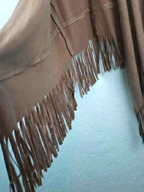 Say What vintage 90’s faux suede open fringe jacket - Image 7
