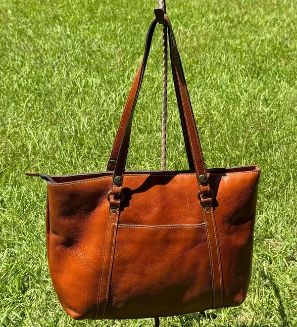Patricia Nash Brown Leather Tote Bag - Image 4