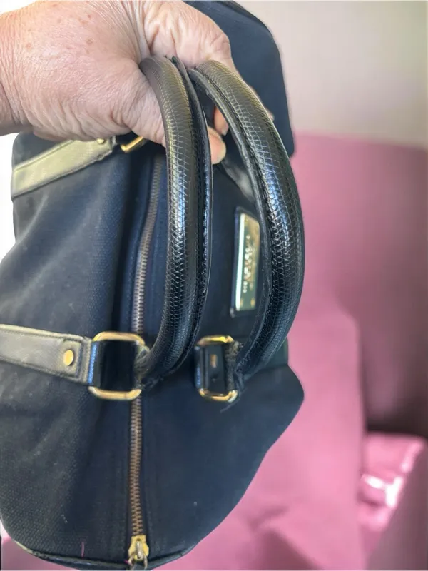 Victoria's Secret Black Canvas Weekend Travel Duffel Bag - Image 6
