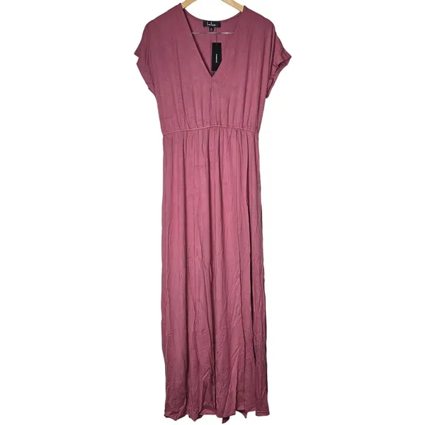 Lulus Easy for Me Rusty Rose Short Sleeve Maxi Dress 44558 Medium - Image 3