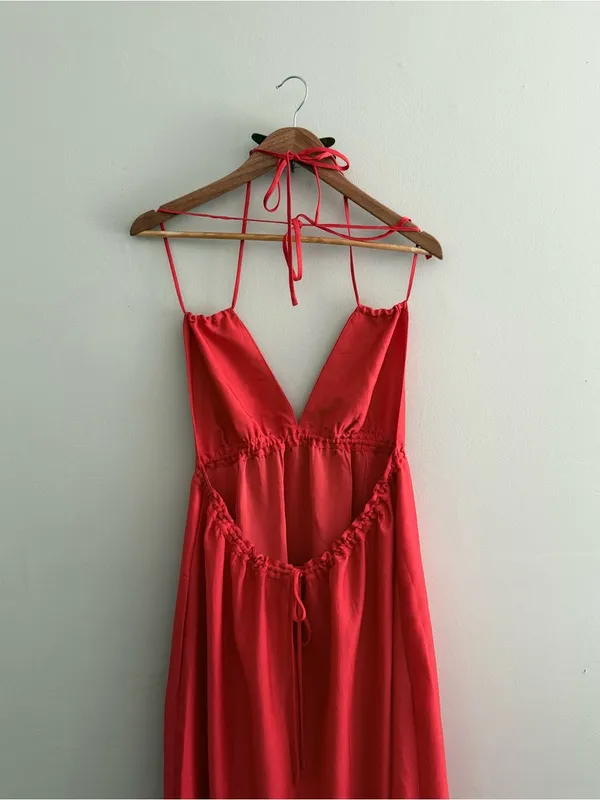 BCBGMaxAzria Kamala Maxi Dress in Bright Poppy Red size Medium - Image 4