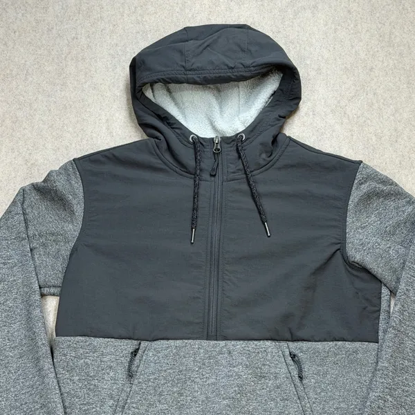The North Face 1/4 Zip Hoodie Women M Gray Gorpcore Hiking Granola Girl Academia - Image 5