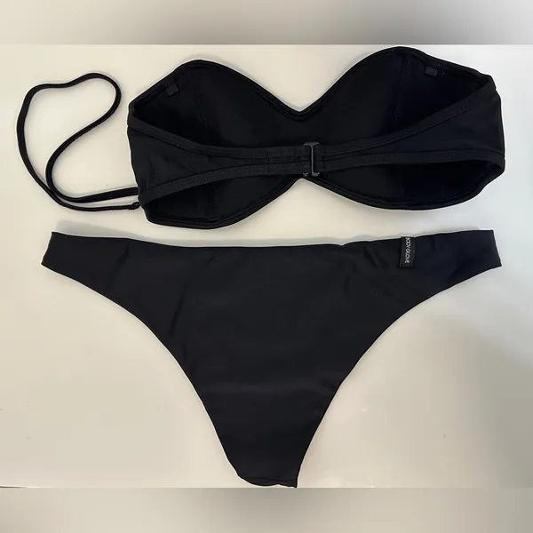 Body Glove Smoothies Convertible Bandeau Bikini Set - Black - S - Image 12