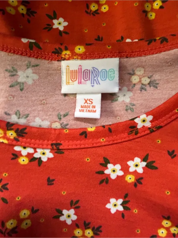 LuLaRoe Women’s Jessie Orange White Floral Dress XS - Image 10