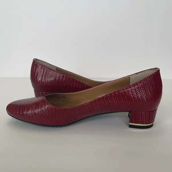 J.‎ Renee Bambalina Lizard Print Red Patent Size 8.5 NEW Career Church Holiday - Image 6