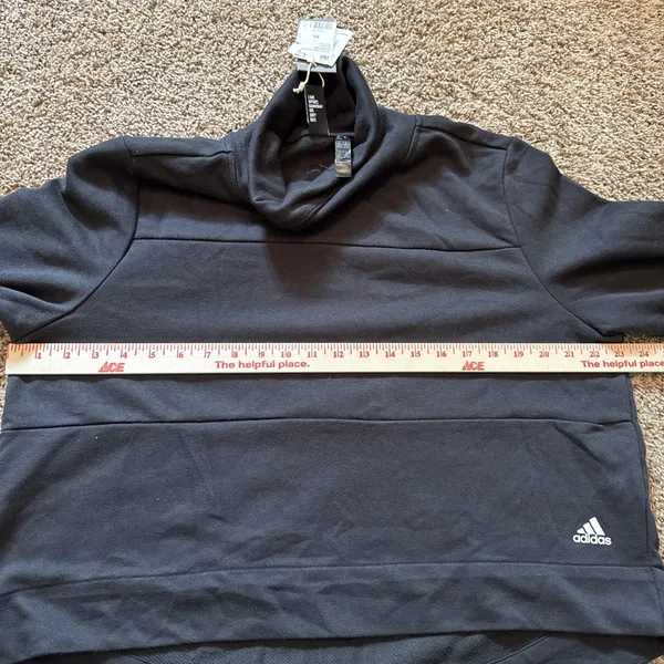 Adidas Women's Sport 2 Street Pullover Turtle Neck Sweatshirt Black Size XL NWT - Image 6