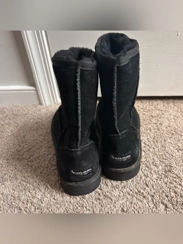 Koolaburra by UGG Black Suede Shearling Lined Boots Size 9 - Image 4
