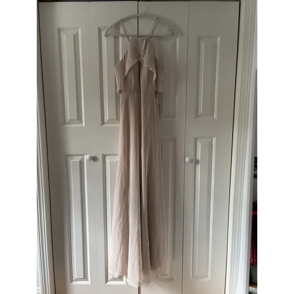 Birdy Grey Small Blush Pink Maxi Dress with Ruffle Detail - Image 2