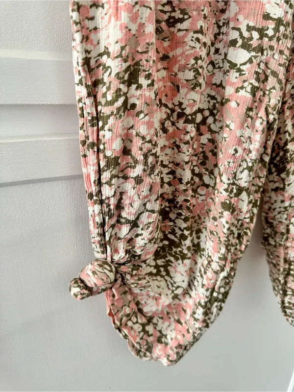 Express Pink Green Abstract Print Lounge Pants - Size Large - Image 4