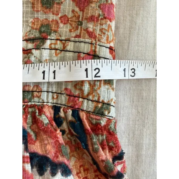 Anthropologie Midi Dress Womens XS Square Neck Tapestry Tiered Ruffle - Image 11