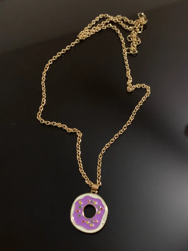 Donut Gold Tone Necklace 18” + 2” Extender - Image 2