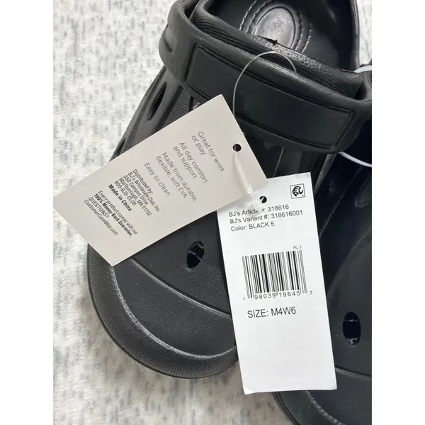 Berkley Jensen Adult Comfort Clogs Black EVA Foam‎ Slip On Shoes M4 W6 318616001 - Image 3