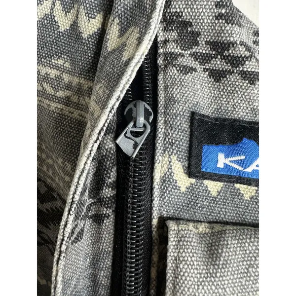 KAVU Gray Rope Sling Backpack Canvas Crossbody Travel Bag Geometric Women - Image 3