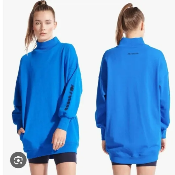 New Balance x Staud Blue Mock Neck Sweatshirt‎ Size: S - Image 2