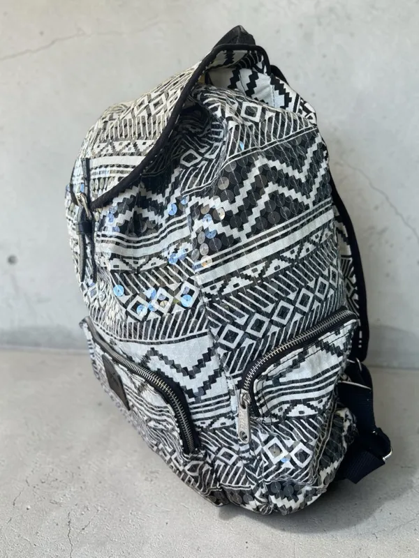 Victoria's Secret PINK Bling Sequin Aztec Backpack in black and white - Image 4