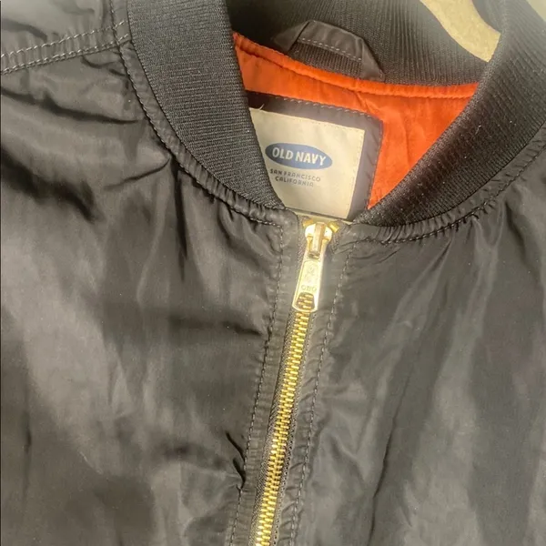 Old Navy‎ Black Bomber Jacket with Gold Zipper Size XL - Image 6