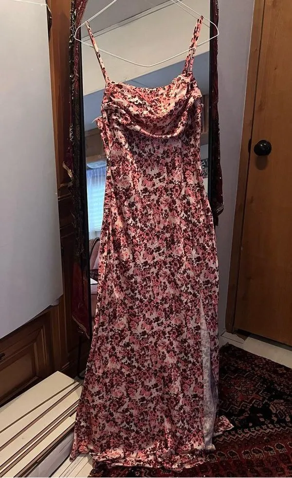 SheIn Satin maxi slit thigh dress - Image 4