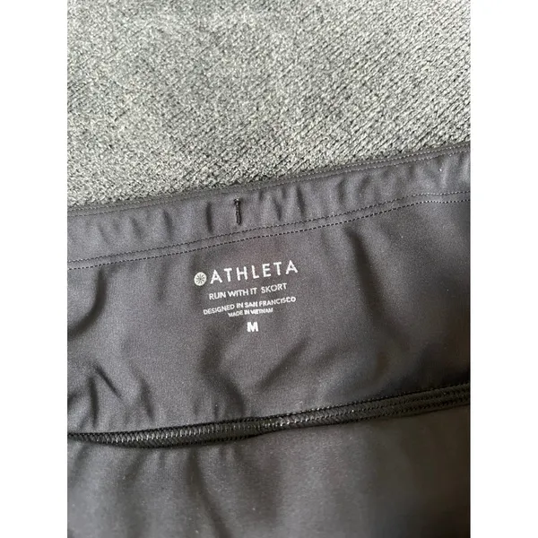Athleta Run With It Skort Women's Medium Black Active Running Tennis Pocket - Image 9
