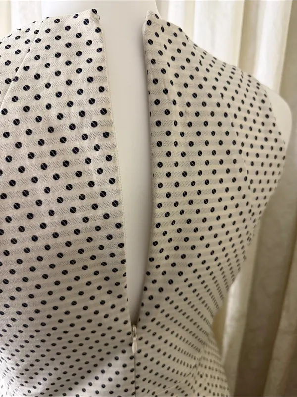 Ann Taylor Cream Polka Dot Midi Dress - Image 3