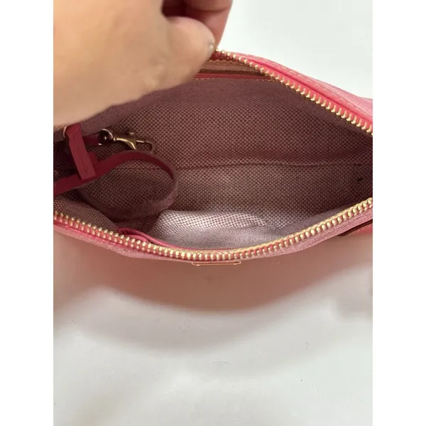 Dooney & Bourke Pink Pebbled Leather Small Shoulder Bag Purse Gold Logo Plate - Image 13