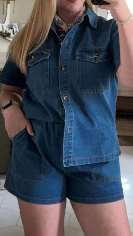Punchy Vaquera The Aledo Top Blue Size L - Image 4