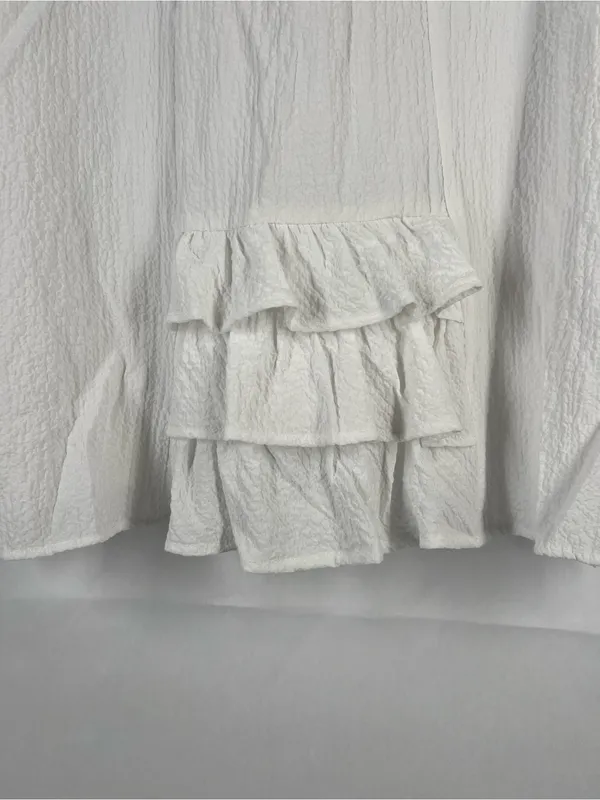 Moonlight Ruffle Collar Tunic Top - White - Image 12