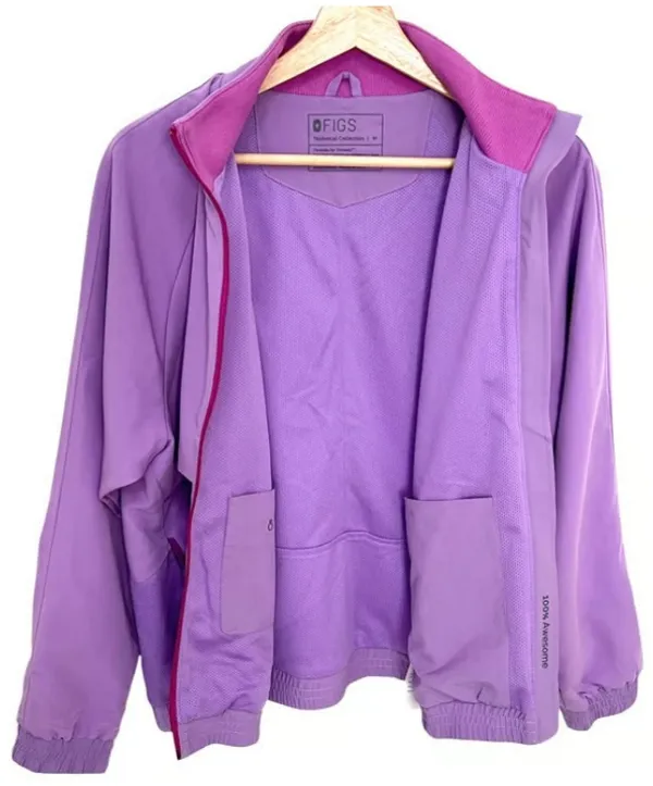 Figs Sydney Scrub Jacket in Lilac Purple Size Medium - Image 8