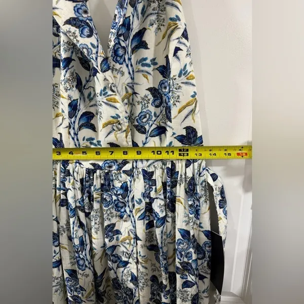 NWT Tuckernuck Lena Midi Dress Size 6 Blue White Floral Belted - Image 10