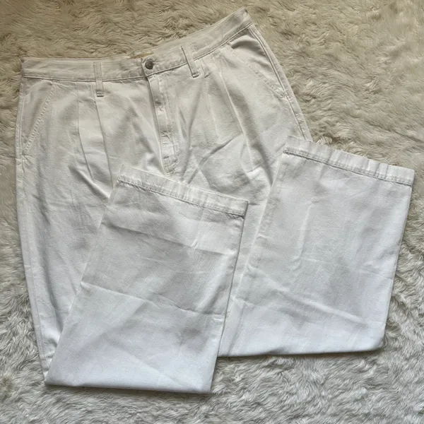Madewell Jeans The Harlow Wide-Leg Baggy Straight in Tile White 33 NWT New - Image 4