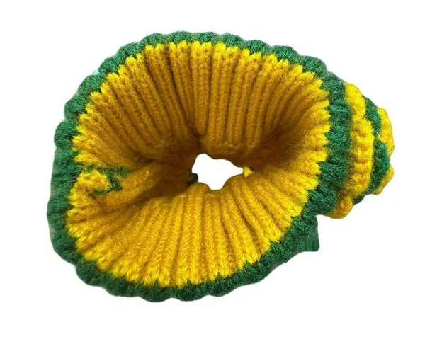 Handmade Green Bay Packers Inspired Knit Boot Cuffs with Flower Button Detail - Image 5
