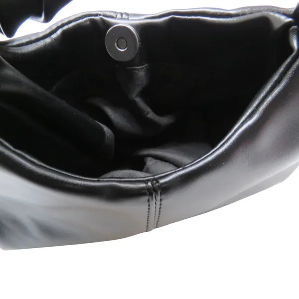 Commense Faux Black Leather Leather Handbag with Twisted Top Handle Mini Bag - Image 7