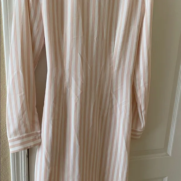 Alex Marie Cream and Blush Striped Wrap Shirt Dress - Image 6