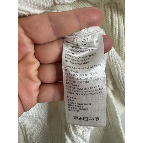 Anthropologie Pilcro Cream Cable Knit Patchwork Sweater Small OB1216993 - Image 4