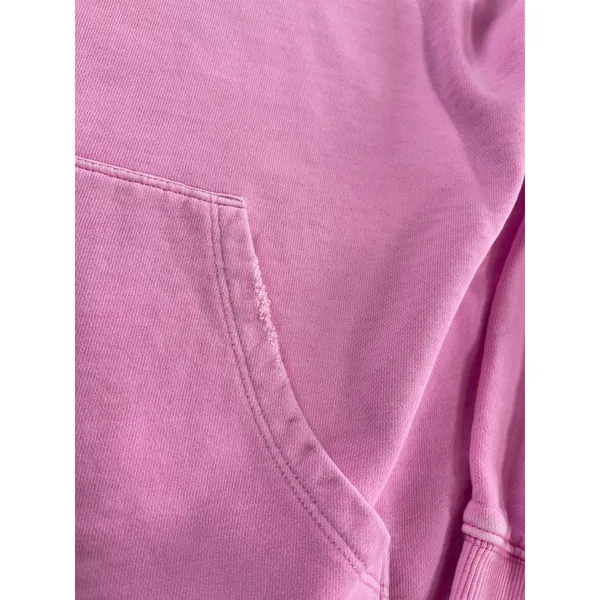 Kut from the Kloth Aliena Hoodie Neon Pink Distressed Cotton Pullover Large - Image 4
