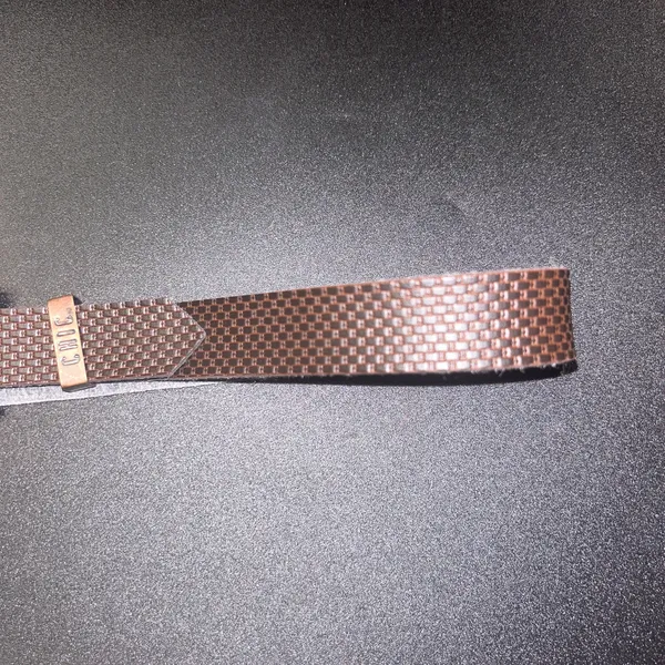 Chic Brown Textured Faux Leather Adjustable Belt Women's Size 8 - Image 3