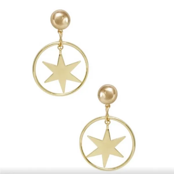 NWT Ettika Star Dangle Hoop Earrings Gold Plated‎ $44 - Image 6