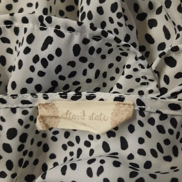 Altar'd State Womens Babydoll Top Size Small Spotted Y2K Coquette Preppy Chic - Image 6