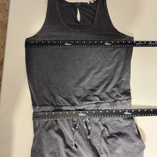 Sundry 2 Jumpsuit Womens Medium‎ Gray Jogger Sleeveless Drawstring Casual Lounge - Image 3