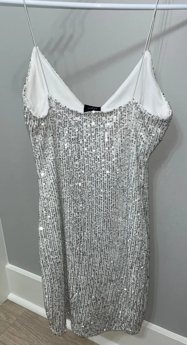 Blanc White Sequin Mini Dress - Image 3