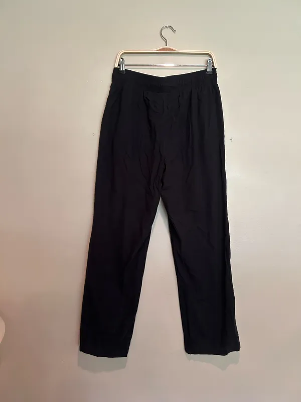 Cotton blend straight leg pants Black Size L - Image 5