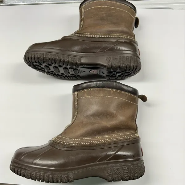 Sorel Brown Leather Rubber Steel Shank Insulated Winter Snow Boots Women Size 9 - Image 3