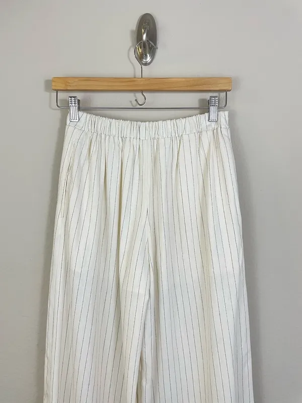 Altar’D State Cream Pinstripe Linen Blend‎ Wide-Leg Pants Size XS - Image 9