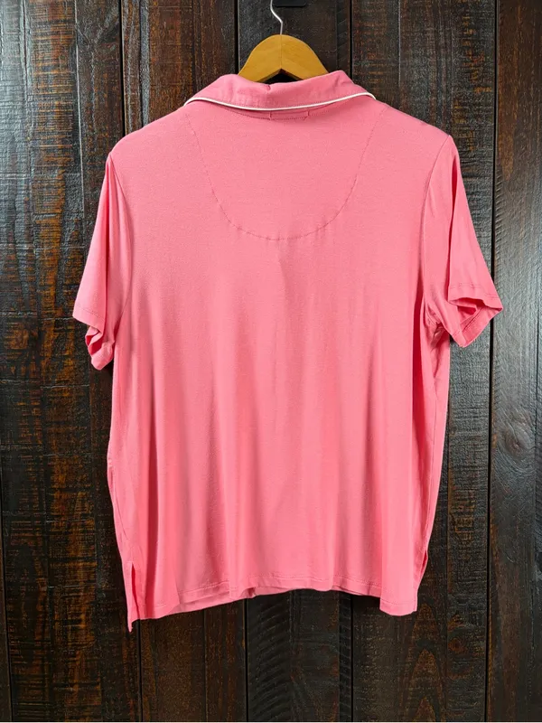 Ink & Ivy Pink Short Sleeve Button Front Pajama Shirt NWT - Image 5