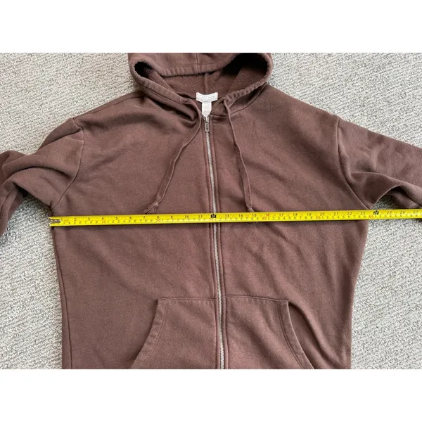 Full Tilt Womens Brown Zip Up Hoodie Fleece‎ Sweatshirt Chocolate Brown Size M - Image 4